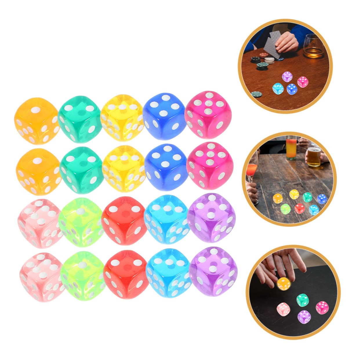 Alasum 400stücke Transparente Acryl Würfel Mit Rundungen Seitige Spielwürfel Für Brettspiele Party Und Lernspiele Leicht Und Tragbar Für Spieleabende Und Geselligkeit