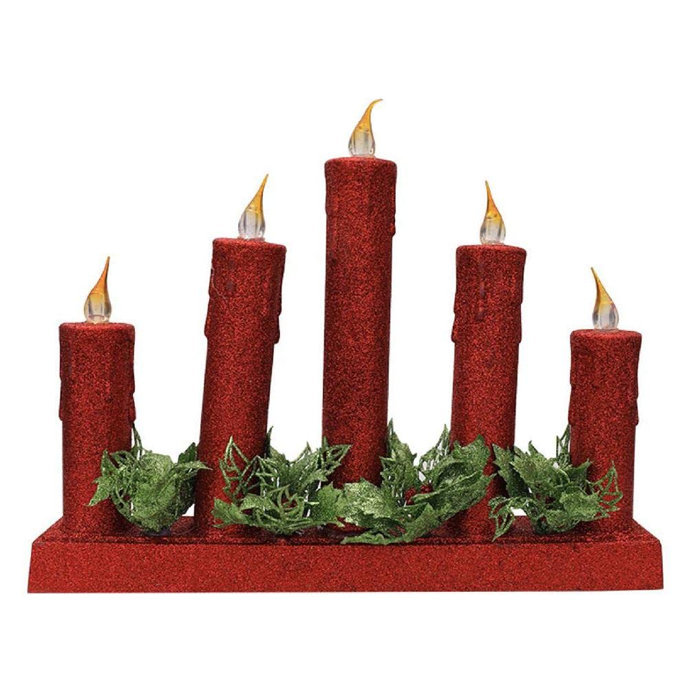 Bougie lumière de Noël électrique sans flamme pour embellir votre décoration de fête de jardin
