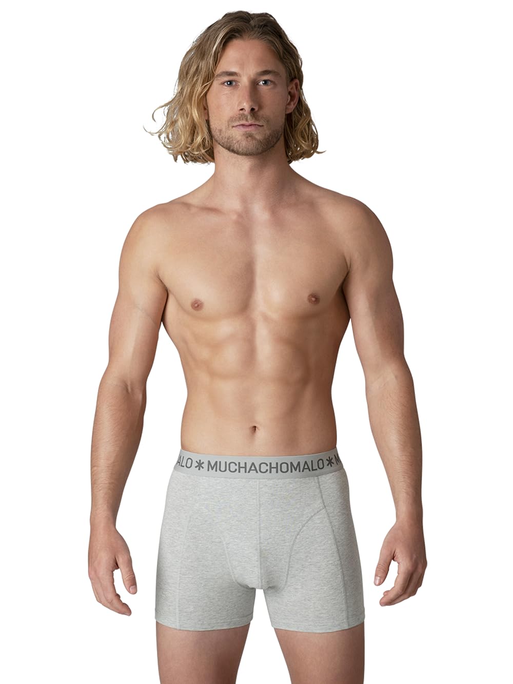 Muchachomalo Uomo Boxer 10-Pack, Tinta Unita, Cotone, Fascia Elastica