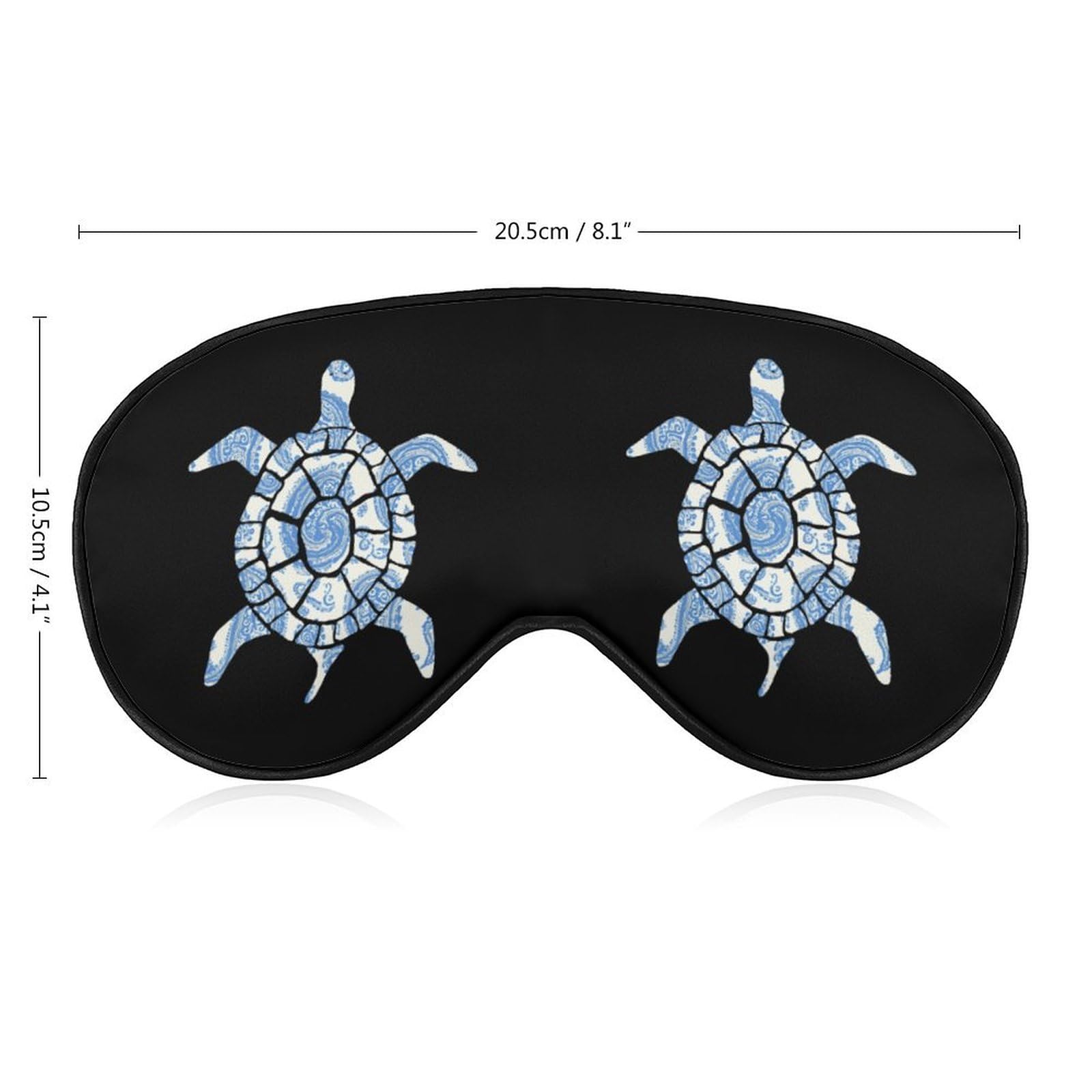 Blue Paisley Sea Turtles Sleep Mask Eye Shade Cover Adjustable Strap for Travel Lunch Break Women Men