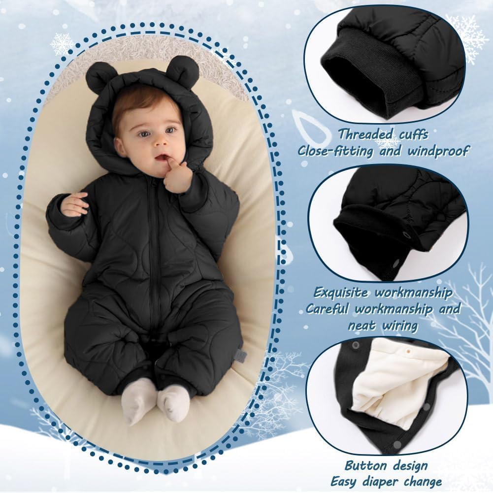 Baby Boy Snowsuit Newborn Winter Jumpsuit Romper Coat Clothes Outwear Onepiece Hoodies Toddler - Image 4