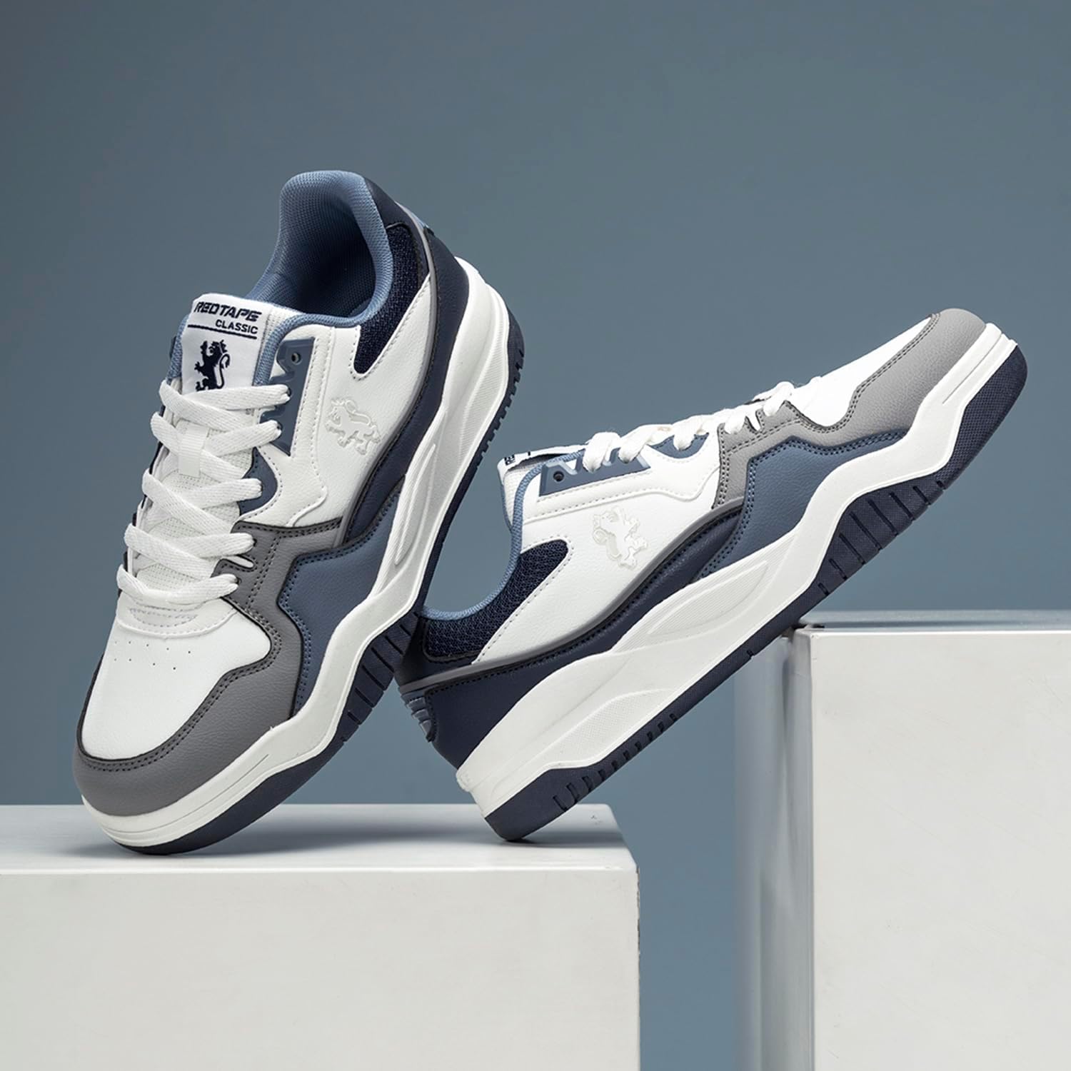 Red Tape Men's Chunky Platform Fashion Sneakers, Lightweight Low Top Casual Dress Men's Shoes with Cushioned Insole, Lace-Up Closure, Non-Slip Sole, Ideal for Office, Travel & Daily Wear - Image 2