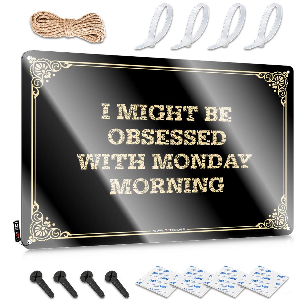 MWFKKADDB Hot Beer Tin Sign I Might Be Obsessed With Monday Morning Tin Sign Tin Sign Wall Decor Tin Sign Wall Decor(30X40CM)