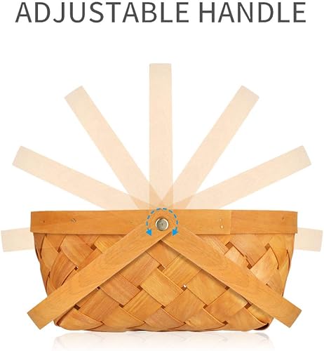 Miniatura 3 de Cesta tejida con asas, cesta de almacenamiento de ratán, portátil, hecha a mano, cesta de la compra para dormitorio, cesta de oficina