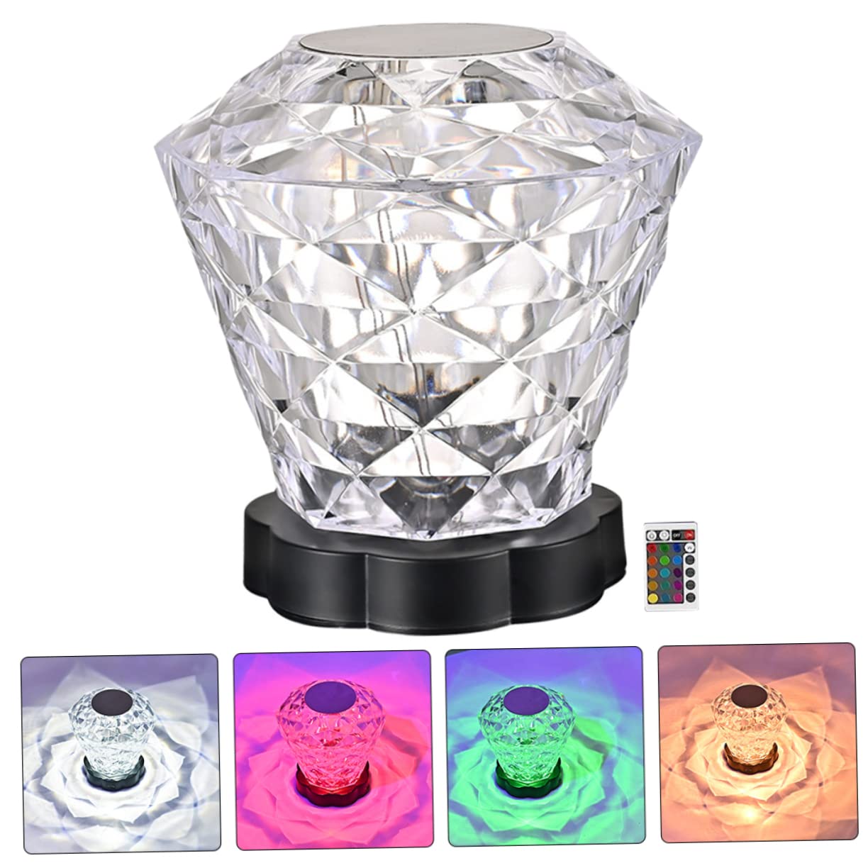 KKXXYQFC Lampada Diamond Night Light Lampada da scrivania Senza Fili Lampada Crystal Touch Lampada in Rosa Lampada da Tavolo Ricaricabile Luce Notturna Ricaricabile Batteria al Litio da 800 mAh Luce