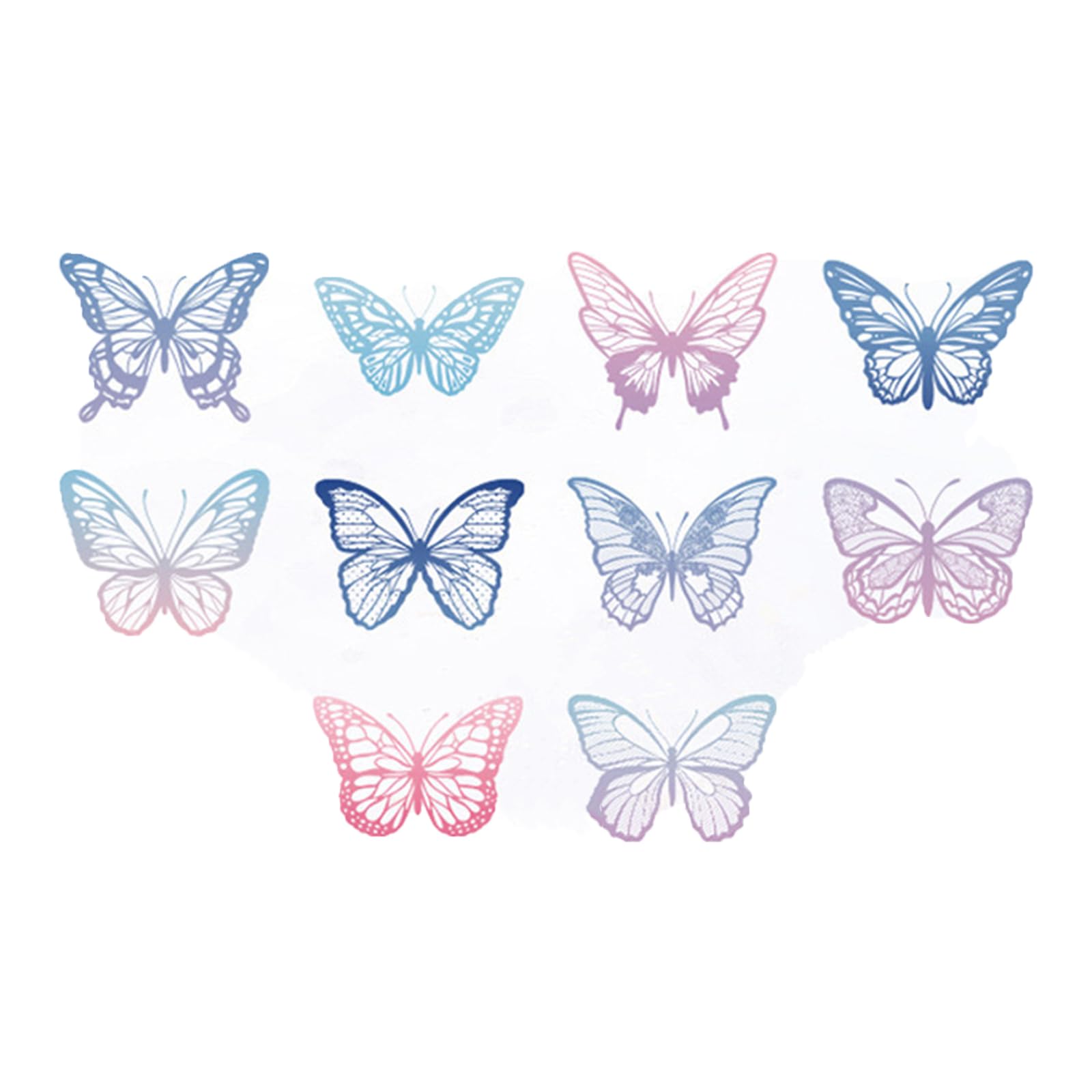 40PCS 3D Butterflies Decorations - Metallic Silver Butterfly Wall Stickers for Party Decor, Home Decor, DIY Craft - Waterproof & Removable Adhesive Stickers