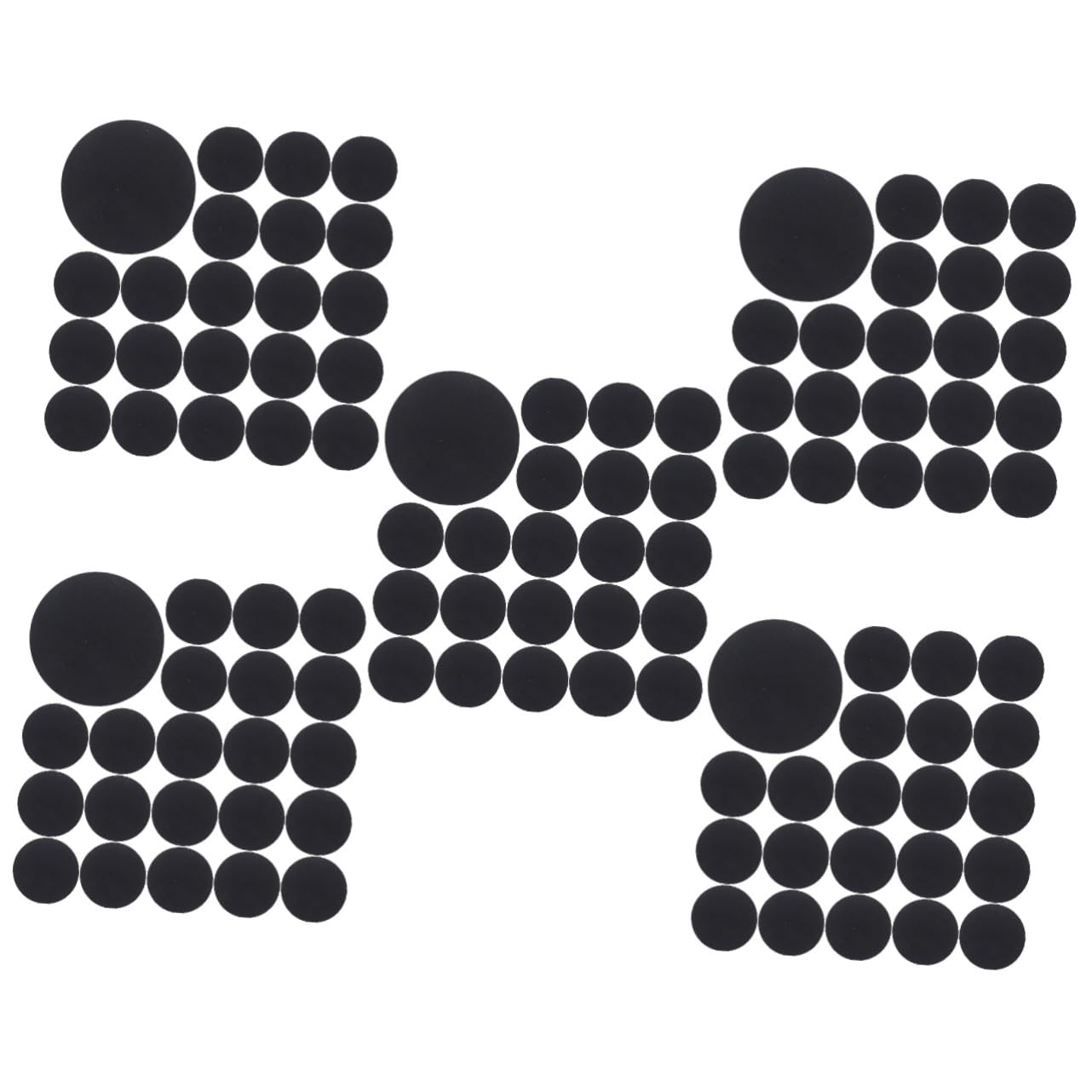 NUOBESTY 2500 Piezas de puntos ondulados moda pegamentos Accesorios diy Puntos adhesivos de fieltro decor círculos de fieltro adhesivo almohadillas de fieltro para ropa sintió Black