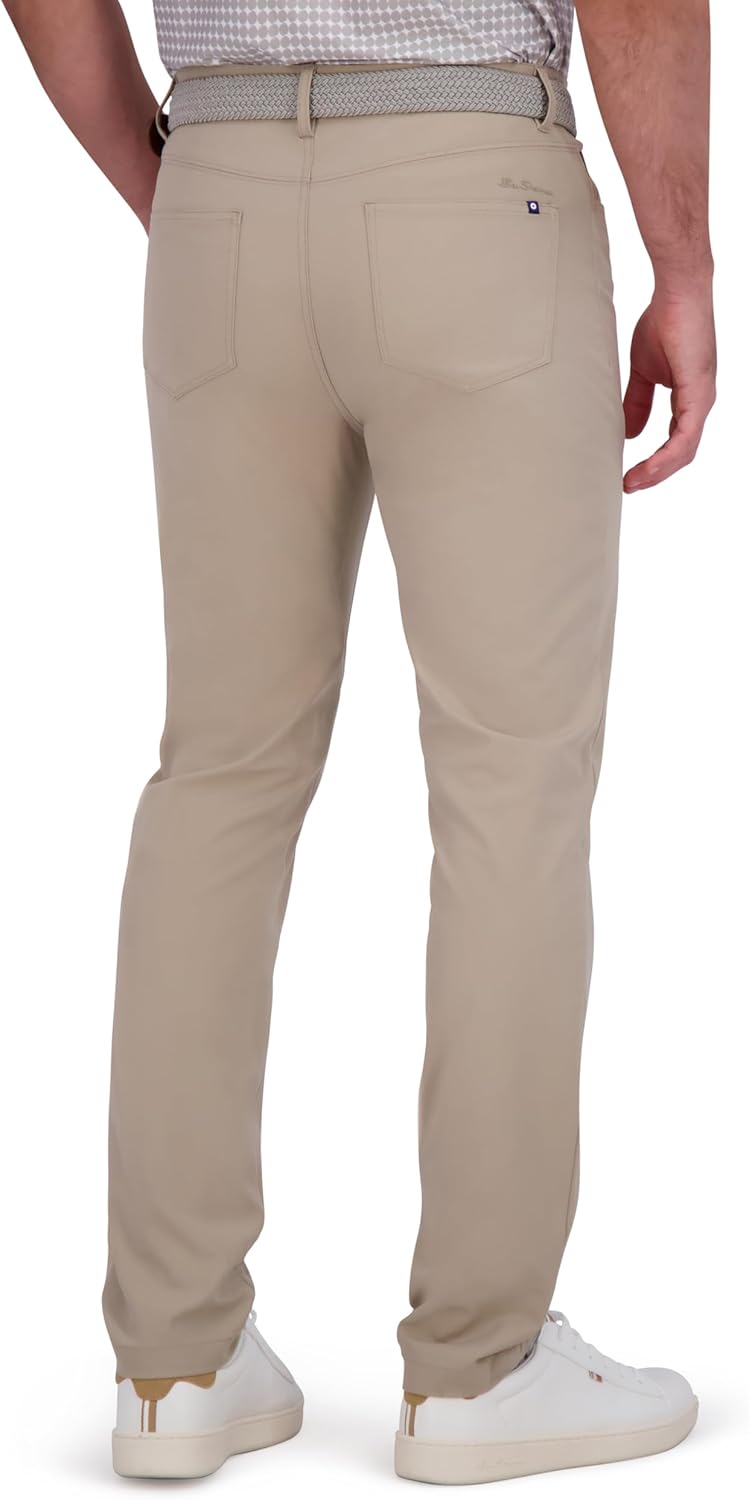 Ben Sherman Men's Performance Golf Pants – Four-Way Stretch, Quick-Dry, Wrinkle-Resistant Casual Pants, Grip Waistband, Khaki, 32 X 32 - Image 2