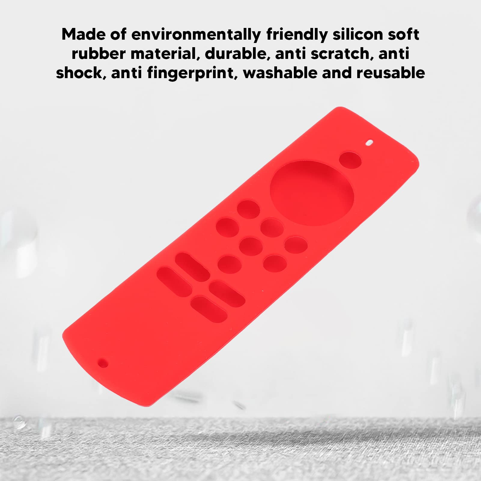 Funda Protectora de Silicona para Mando a Distancia Funda Protectora de Silicona para Mando a Distancia, Suave, Antideslizante, a Prueba de Golpes, con Cordón para Fire TV Stick Lite (Rojo)