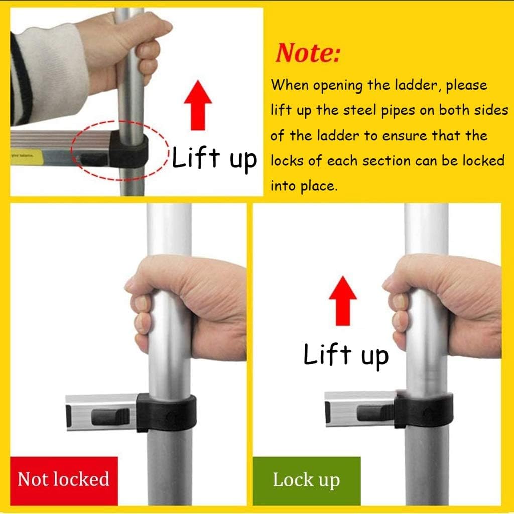 Ladderscopiladder Aluminum Multi-Purpose Extend and Climb Ladder, Aluminum Extension Ladders,for Home Use Roof Rv Outdoor Activities, 330Lb Load Capacity/6.5Ft/2M