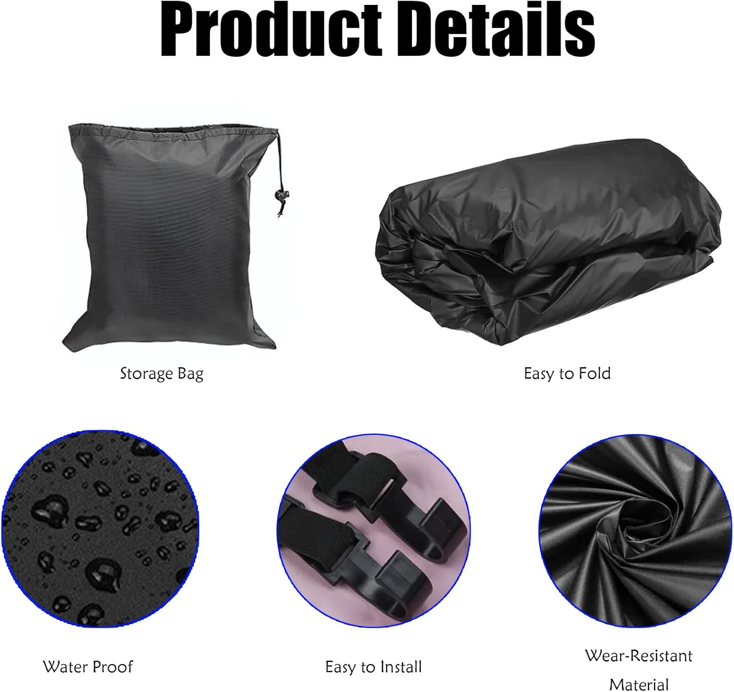 Heavy Duty RV Roof Cover Waterproof UV Resistant,Winter Protection for Travel Trailers,Class A/B/C Motorhomes,Camper & Truck Campers,for 16ft to 44ft RVs (Black, 8.5 * 3m/27.9 * 9.8ft)