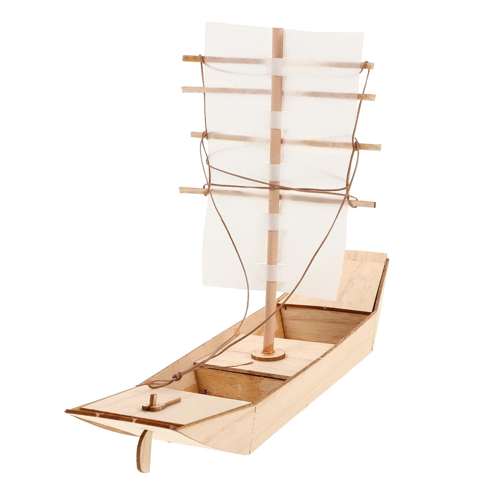 ibasenice DIY Wooden Sailboat Model Kit, Unfinished 3D Puzzle Ship Toy for Kids and Adults, 27cm Educational STEM Building Crafts for Painting and Nautical Home Office Desktop Decor