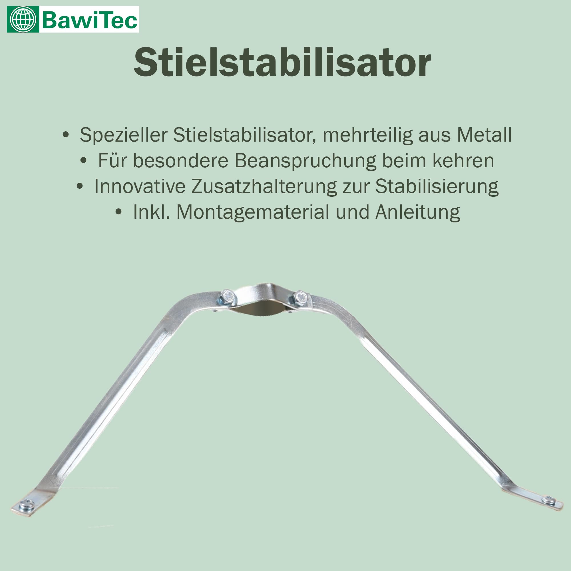 Profi Besen Straßenbesen 80cm mit Stiel 160cm Holzstiel rote Borsten Stabi | Spezieller Stielstabilisator/Zusatzhalterung, Besenstiel Ø28mm, Robuste Dichte Kunststoff-Borsten