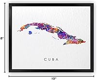 Vista 10 de Dignovel Studios Póster de acuarela de 8 x 10 sin marco, mapa, patria, país, Caribe, Mar de América Central, ilustraciones de pared, boda