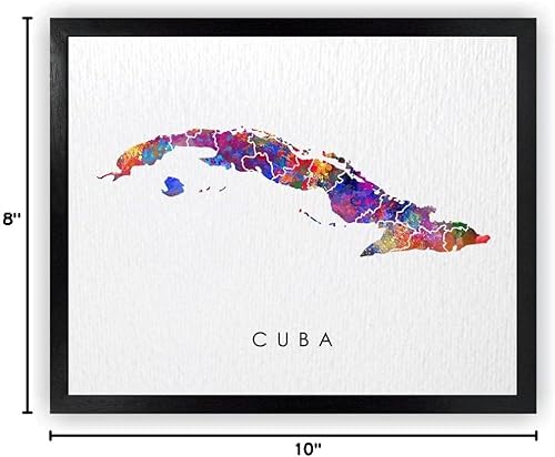 Miniatura 10 de Dignovel Studios Póster de acuarela de 8 x 10 sin marco, mapa, patria, país, Caribe, Mar de América Central, ilustraciones de pared, boda,