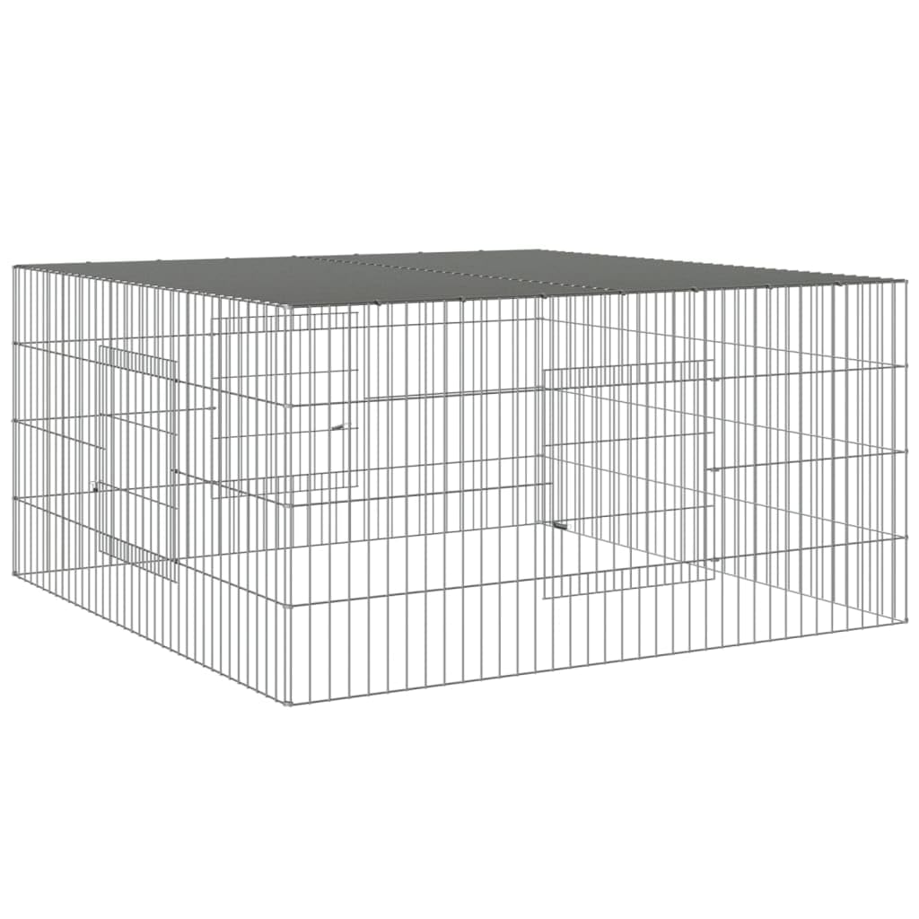 vidaXL Kaninchenkäfig 110x110x55 cm Verzinktes Eisen Haustierkäfig Hasenkäfig