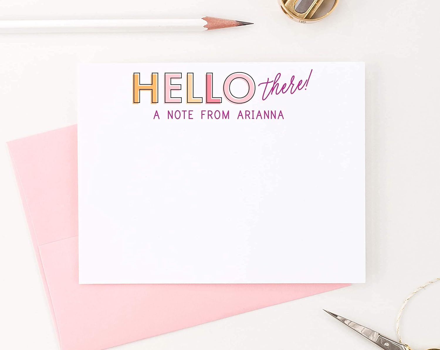 Cute Personalized Thank You Stationery for Girls, Personalized FLAT Stationery for Girl, Cute Stationary for Kids Thank You Notes, Girls Stationary with Envelopes, Your Choice of Quantity