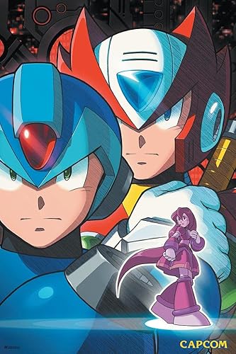 Póster de Mega Man Faces Art Video Gamer, Videojuego, clásico, retro, vintage, 90, Gaming MegaMan Capcom Legacy Collection Megaman 11 Mega Man X Dr