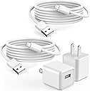 iPhone Charger,2Pack 6FT USB Wall Charger Fast Charging USB Cable Charging Cube Travel Plug Block with 6Foot Fast Cuble Lightning Cable Cord for iPhone 14 13 12 11 Pro Max XS XR X 8 7 SE2022 iPad