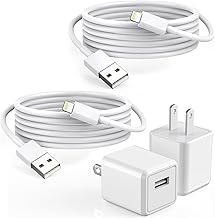 iPhone Charger,2Pack 6FT USB Wall Charger Fast Charging USB Cable Charging Cube Travel Plug Block with 6Foot Fast Cuble Lightning Cable Cord for iPhone 14 13 12 11 Pro Max XS XR X 8 7 SE2022 iPad