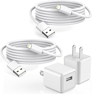 iPhone Charger 2Pack 6FT USB Wall Charger Fast Charging USB Cable Charging Cube Travel Plug Block with 6Foot
