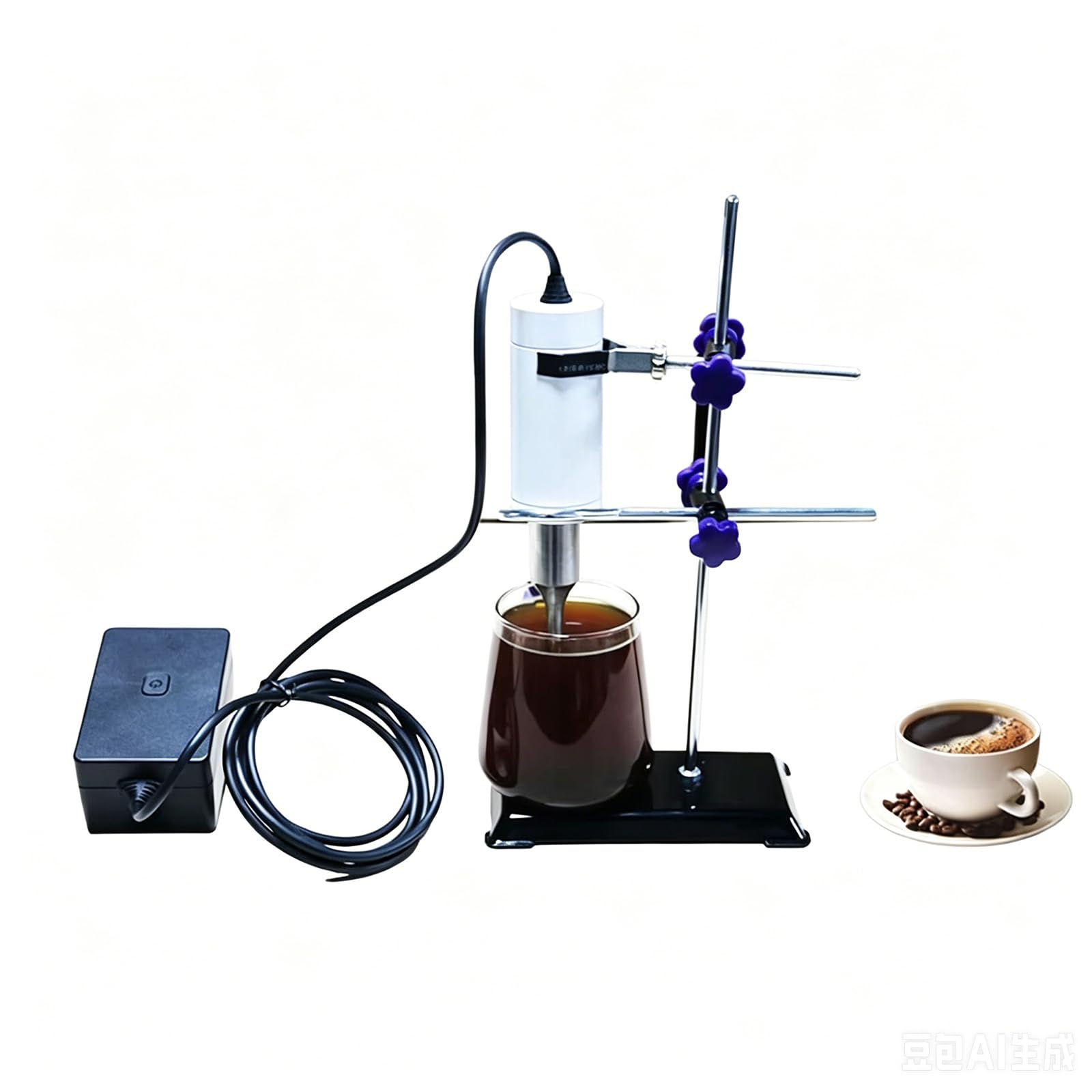 YZHYYDS 40KHZ Lab Small Ultrasonic Homogenizer, 80W Small Ultrasonic Homogenizer Lab Emulsifier Mixer with Bracket, Adjustable Height, Operating 300S, Stand/handheld Use, for Laboratory