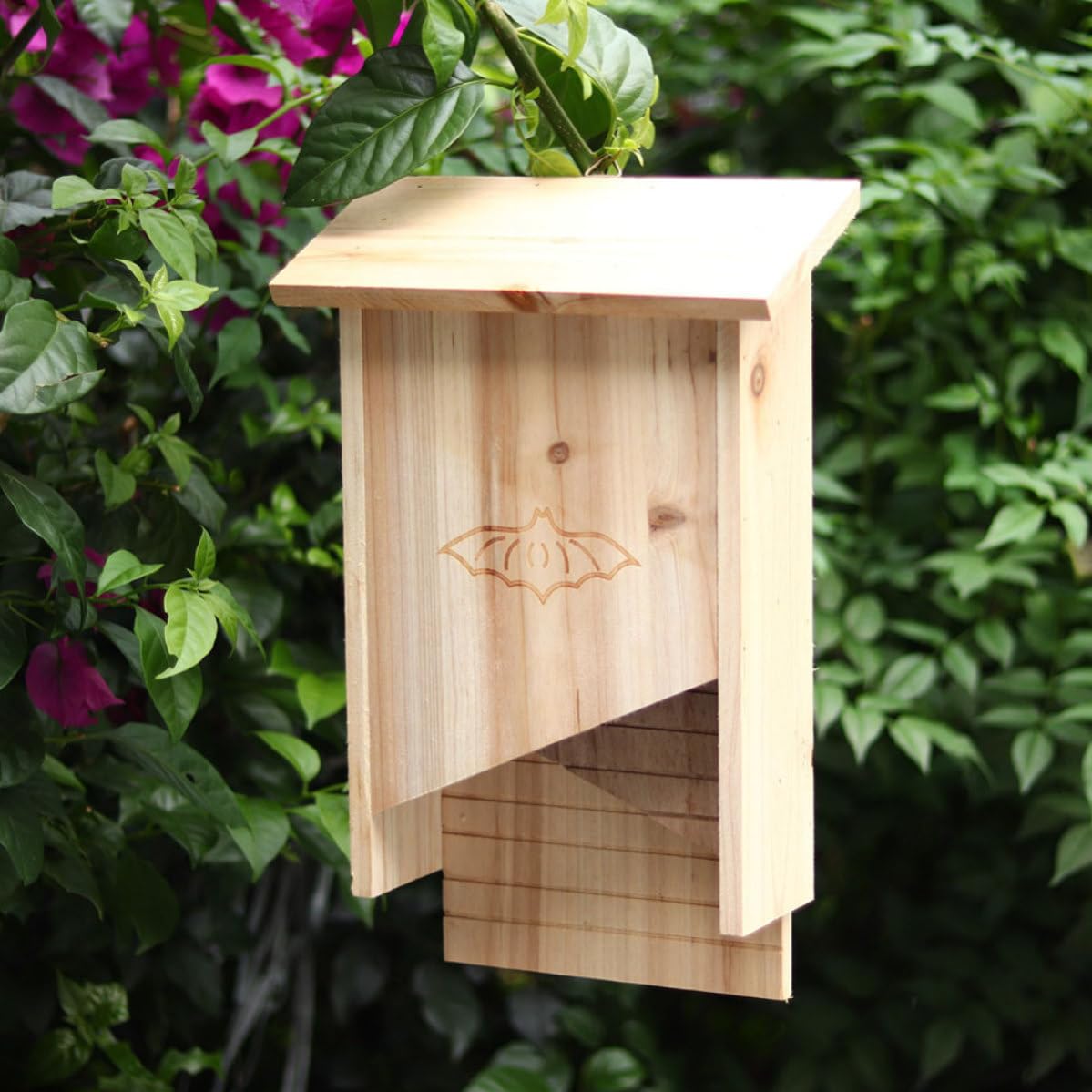 Operitacx Casetta per Pipistrelli Fatta a Mano da Esterno in Legno Beige