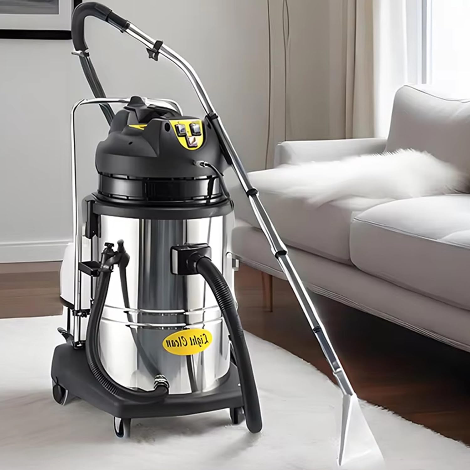 Máquina limpiadora de alfombras portátil 3 en 1, limpiador profundo de acero inoxidable para alfombras, sofás, tapicería y manchas, potente, ligera y fácil de usar