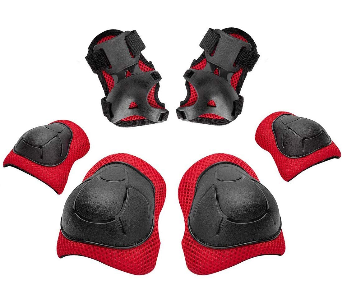 Knee Pads, DELFINO Elbow Pads Wrist Guards Protective Gear Set for Skateboard, Biking, Riding, Cycling and Multi Sports, Scooter, Bicycle, Rollerblades