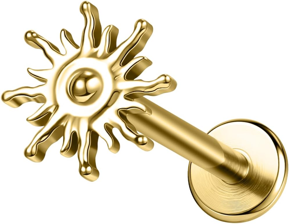 AOEDEJ G23 Titanium Flat Back Studs 16G Cartilage Earrings for Women Hypoallergenic Internally Threaded Labret Helix Tragus Conch Piercing Jewelry