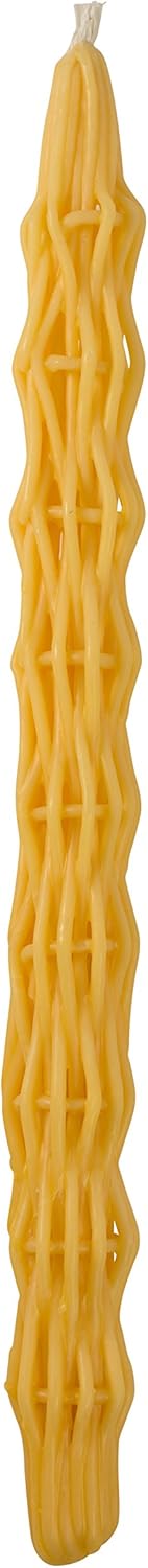 Ner Mitzvah Jumbo Beeswax Havdalah Candle - Hand Dipped Braided Bees Wax Havdallah Candle - Thick Round Twist Braid - Shabbat Judaica Gift