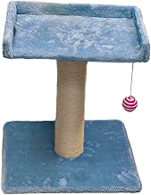 TresGatos Poste Rascador Gato Cama Hecho España Bola Colgante Columna Sisal (Azul)