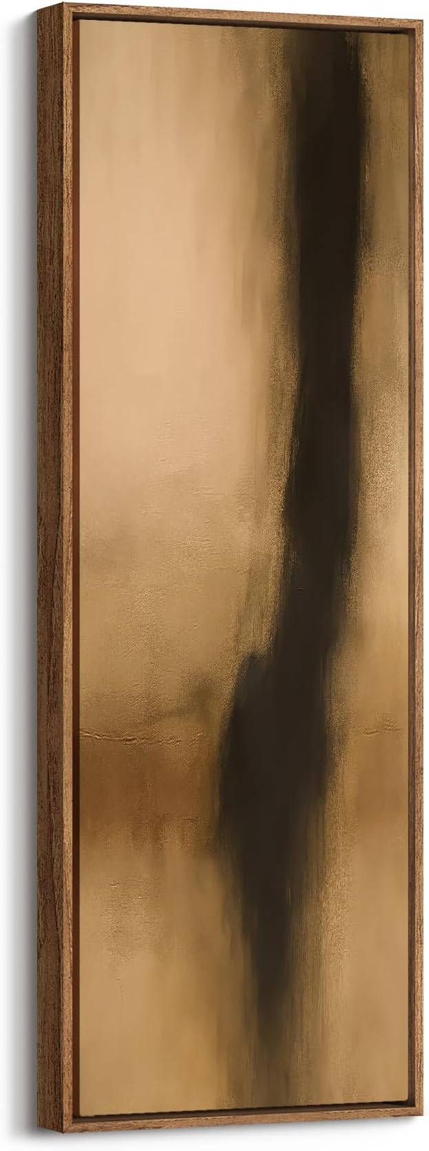 wall26 Large Framed Wall Art Canvas Print - Gold and Black Abstract Gradient Wall Decor - Contemporary Artwork for Living Room Bedroom Office - 60"x20"