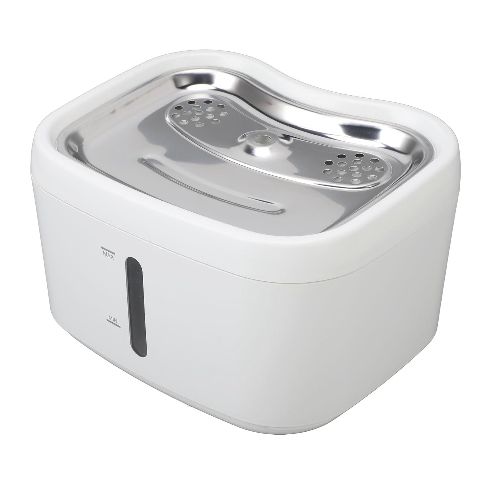 Sxhlseller Fuente de Agua Inteligente Inalámbrica para Gatos, Dispensador de Bebidas para Mascotas con Triple Filtrado de 2,5 L para Propietarios Preocupados por la Higiene, Acero Inoxidable 304