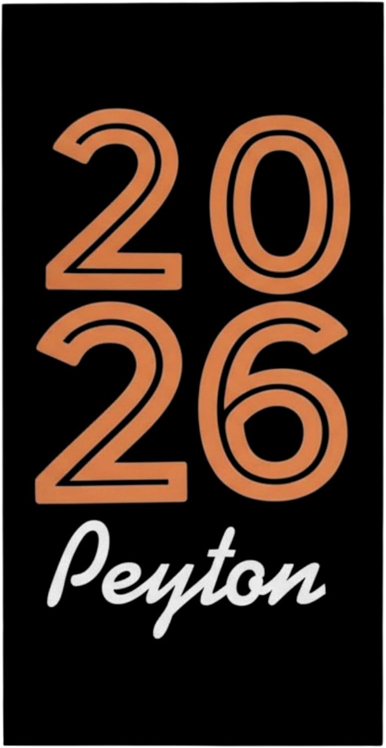 Personalization Universe Graduation Class of Custom Beach Towel - 30x60, Personalized Name & Year, Cotton Velour Blend, Multiple Color Options, Unique Graduation Gift