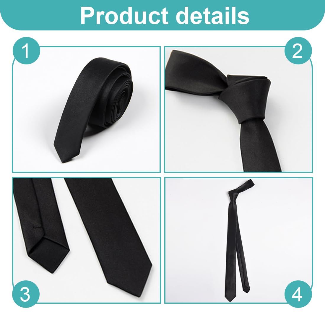 Corbata Pre-Atada para Niño, Escolares Ajustables, Formal, Microfibra, Liso Sólido, Torre, Infantil