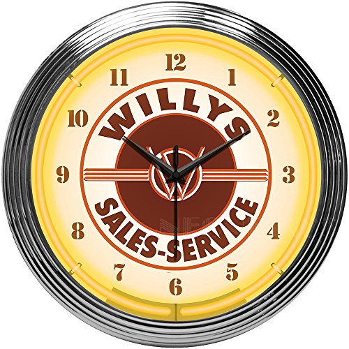 Neonetics Willys Sales Service Jeep Neon Clock