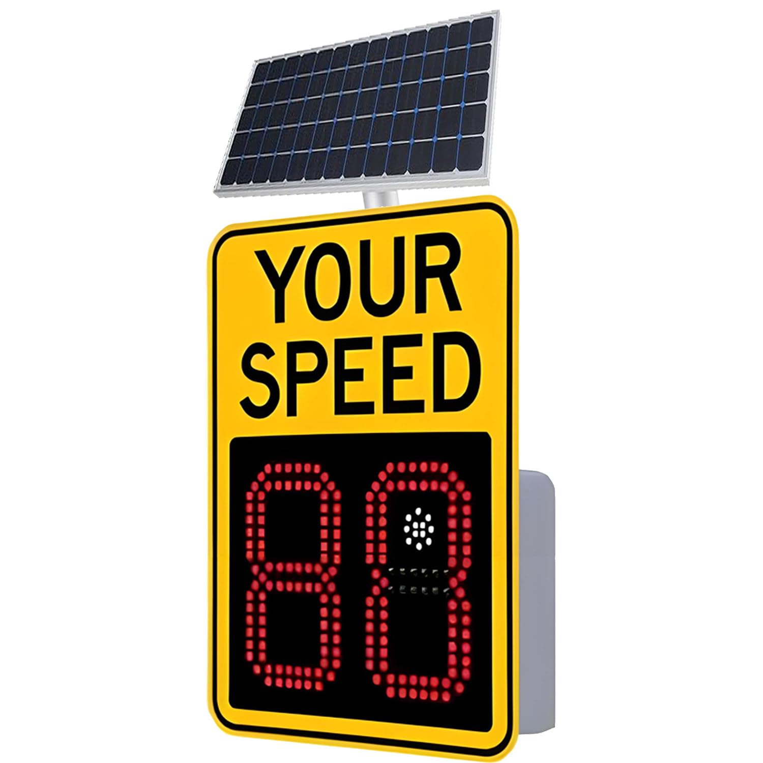 CelyToe Radar Speed Signs,Solar Powered Your Speed Led Yellow-24 * 35in