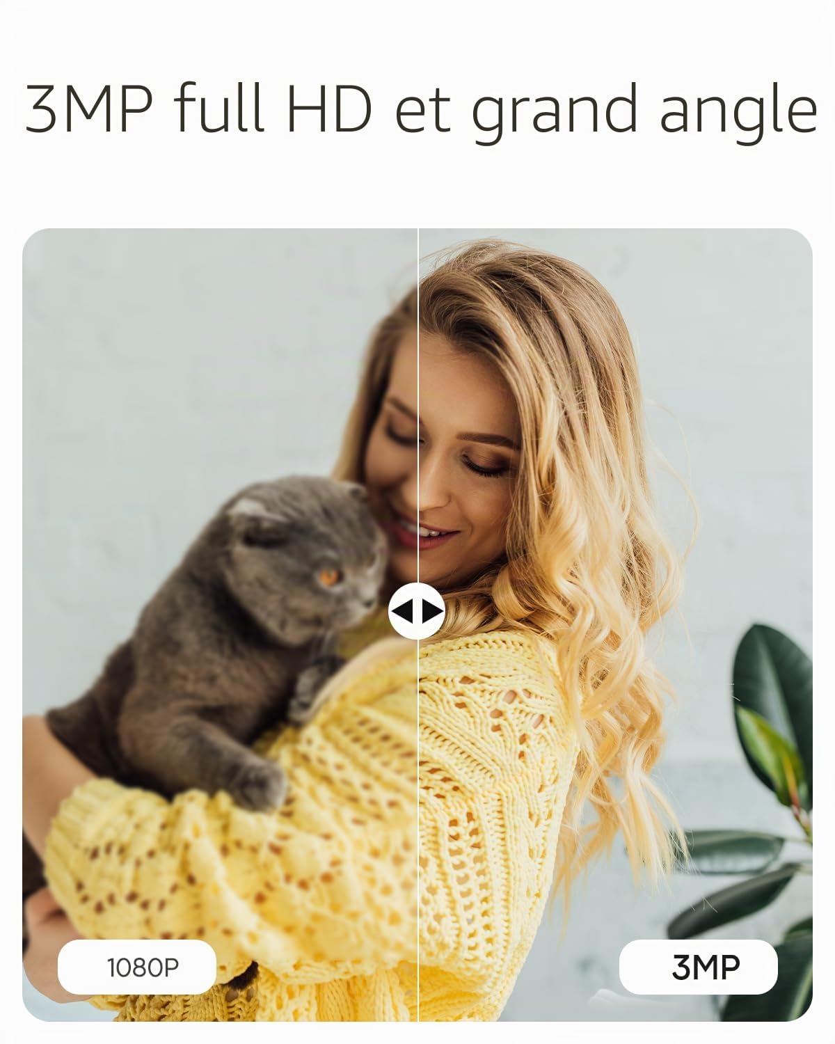 VSTARCAM Caméra interactive 2K pour chats avec application pour téléphone, vision nocturne infrarouge, détection de mouvement, audio bidirectionnel, caméra intérieure pour chien pour sécurité à