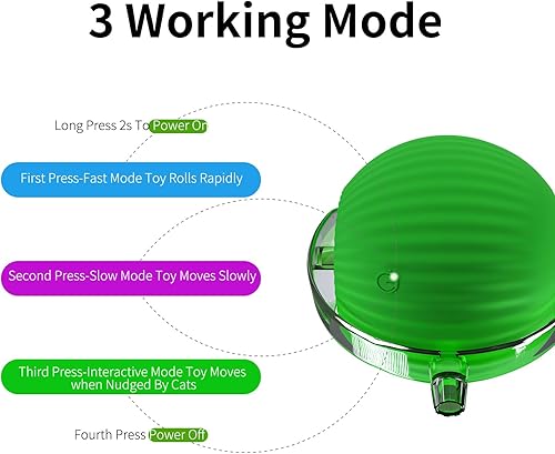 Miniatura 3 de Juguetes interactivos para gatos de interior, juguetes automáticos para gatos adultos aburridos de interior, activado por movimiento, verde
