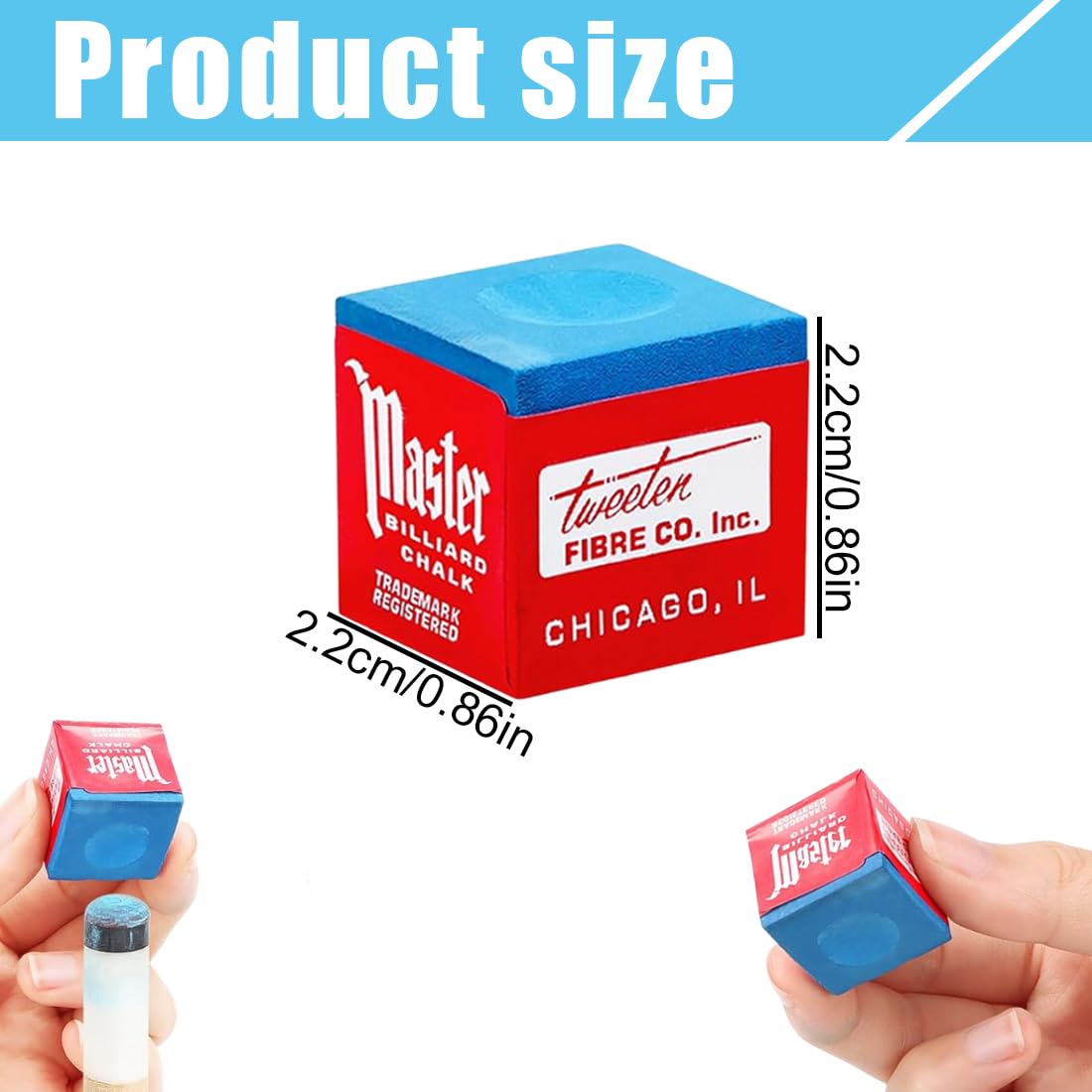 YIPFEN 8 piezas tizas de billar, estándar para tacos de billar antideslizantes para billar de billar, accesorios para billar tacos, tizas azules, accesorios de billar profesional — view 2
