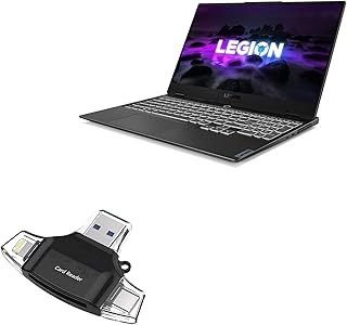 BoxWave Smart Gadget Compatible with Lenovo Legion Slim 7 (15 in - 82K8) - AllReader SD Card Reader, microSD Card Reader SD Compact USB - Jet Black