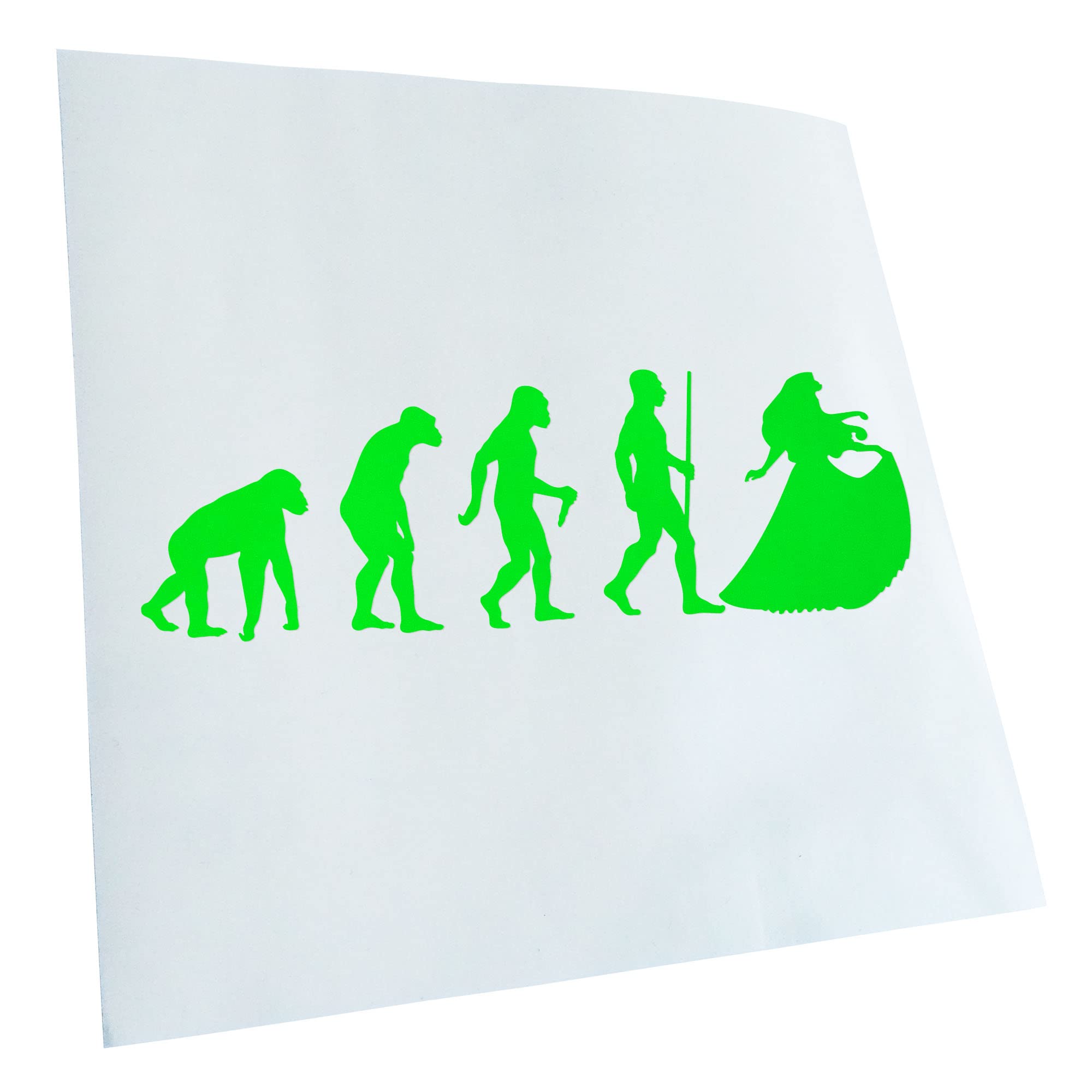 Kiwistar - Car Sticker - Princess Evolution - Neon Green - 30 x 10 cm - Rear Window Car Sticker Weatherproof for Car Truck Moped Truck - Sticker Exterior Self-Adhesive Tuning Accessories for Window