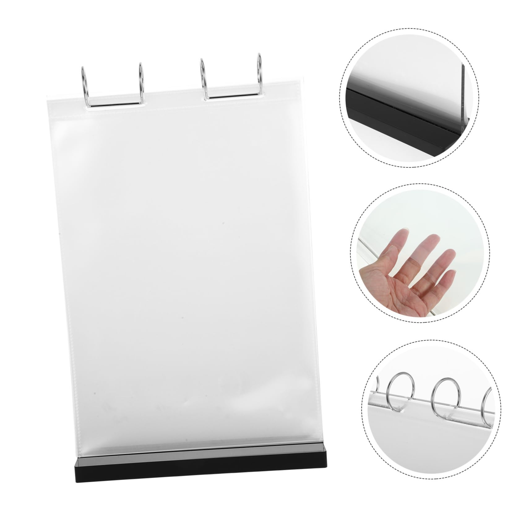 CHILDWEET Menükartenhalter für Tisch A4 mit 6 Seiten aus Acryl Schwarz