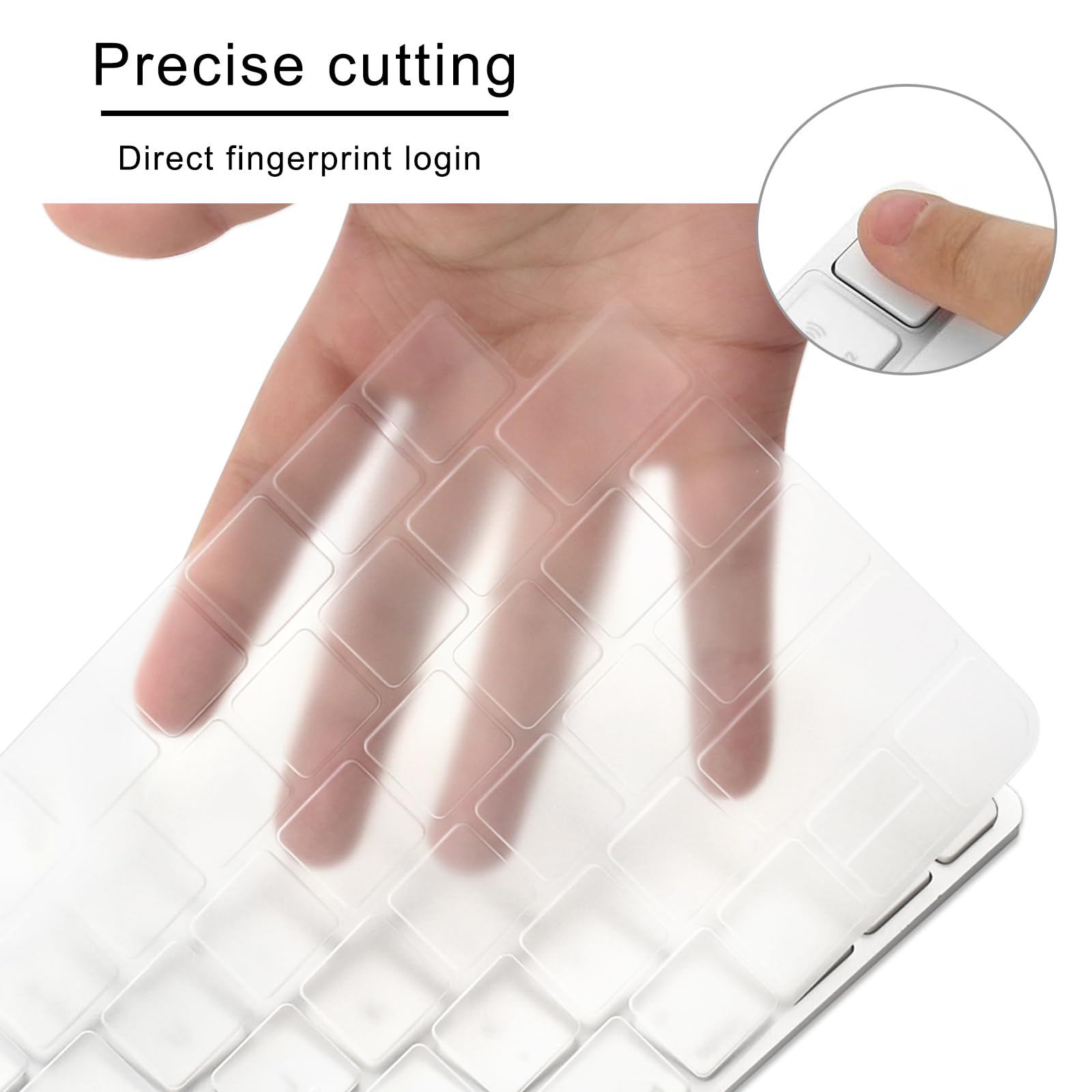 Cover per tastiera per tastiera iMac Magic Keyboard da 24 pollici con Touch ID A2449 Chiave di blocco Chip A2450 M3 M1 Rilasciato nel 2023-2021 Layout UE TPU Protector Skin