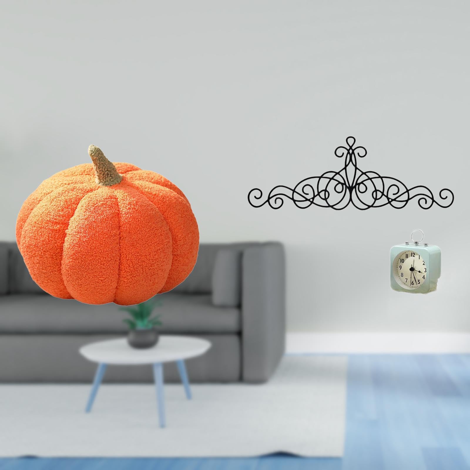 ARTISOUL® Halloween Pumpkin Plush Pillow Scroll Metal Wall Art Floral Decorative Cushion for Bedroom Sofa Patio Indoor Outdoor Porch Fence Decor | Home & Garden | Home D?©cor | Pillows-image-10