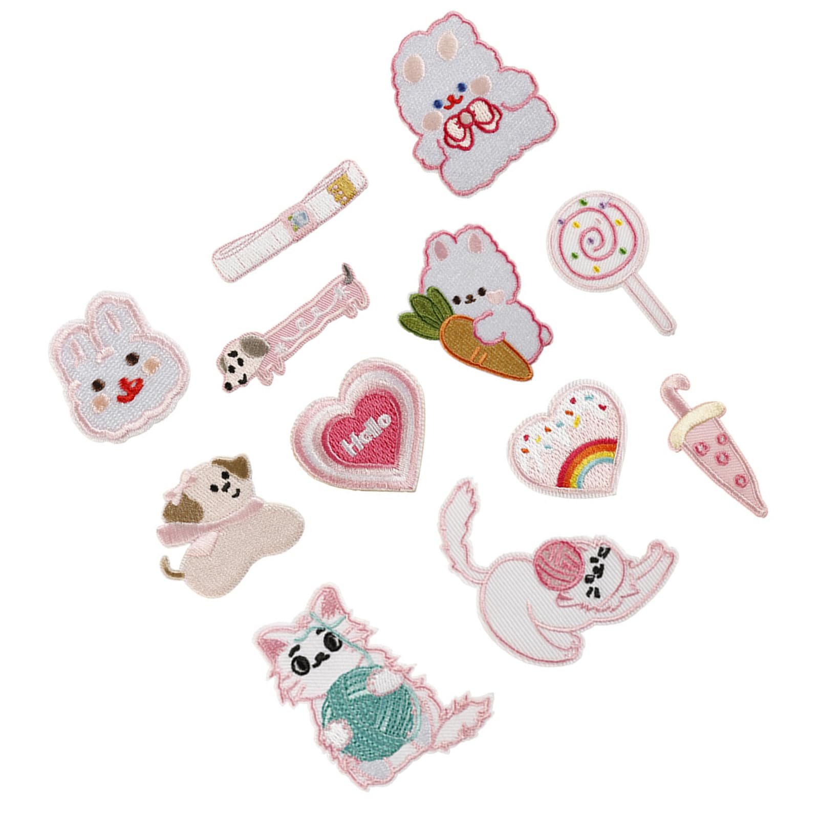 Jazuaiao 12Pcs Animal Pattern Iron on Polyester Patches for Kids Clothing Jackets Hat Adhesive Embroidered Appliques for Sewing Creative Fabric Stickers for Garments
