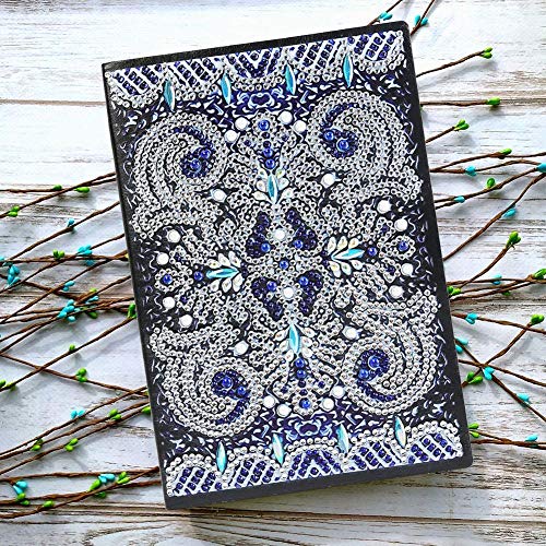 DIY Notebook with Diamond Painting Cover-Mandala Special Shaped Diamond Painting 50 Pages Notebook A5 Sketchbook Mosaic Making Art Craft Gifts Travel Drawing Writing (XJ001) - Thumbnail 3