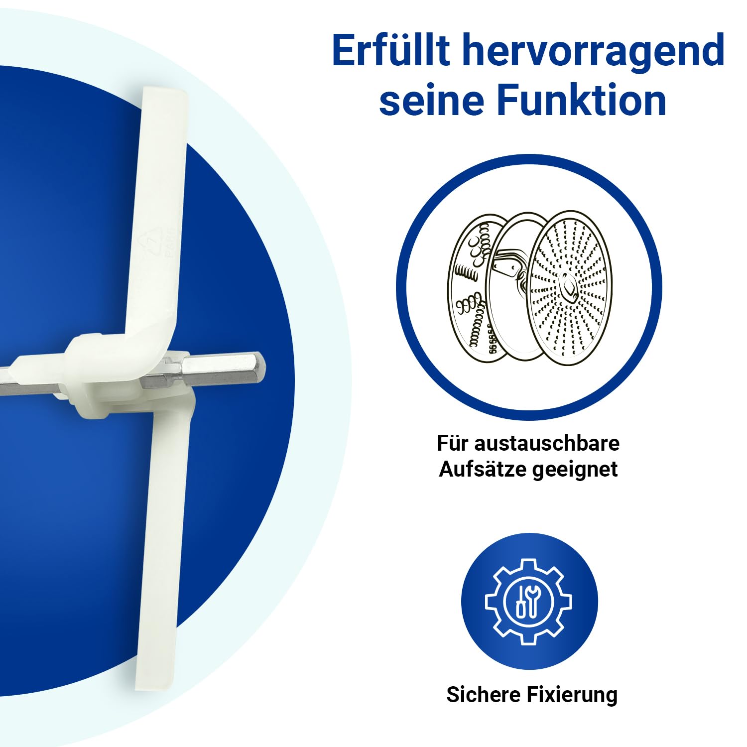 VIOKS SET 2x Mitnehmer Küchenmaschine Ersatz für Bosch 00091027 Flügel | für Durchlaufschnitzler MUM4 MUM8 MUZ8DS1 MUZ4DS2 MUZ4DS3 091027 Cookit