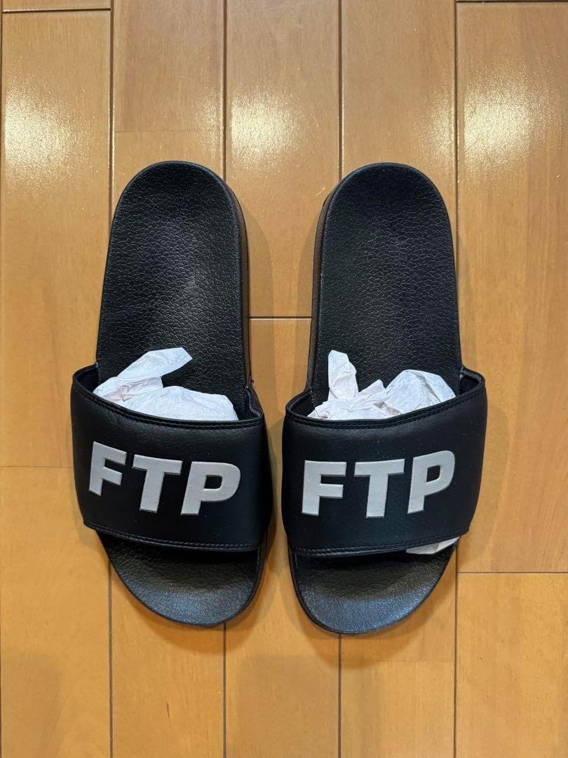 新品 FTP REFLECTIVE LOGO SLIDES - US9/27cm FTP Reflective Logo Slides Black Men's - Sneakers - US